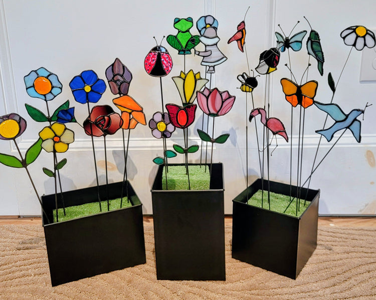 Stained-Glass Planter Posts