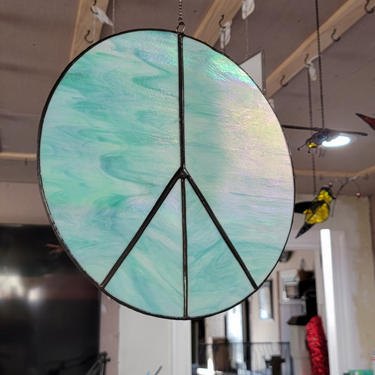 Stained-Glass Panel / Suncatcher-Peace Symbol