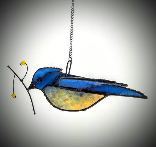 3D Stained-Glass Bluebird