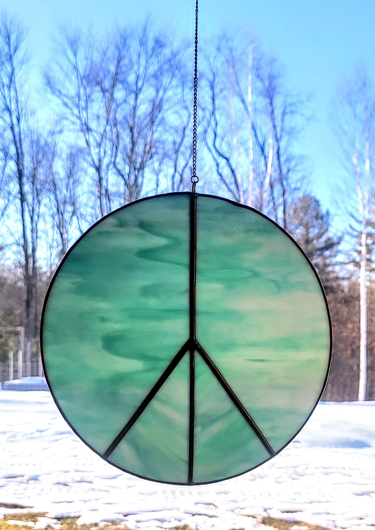 Stained-Glass Panel / Suncatcher-Peace Symbol