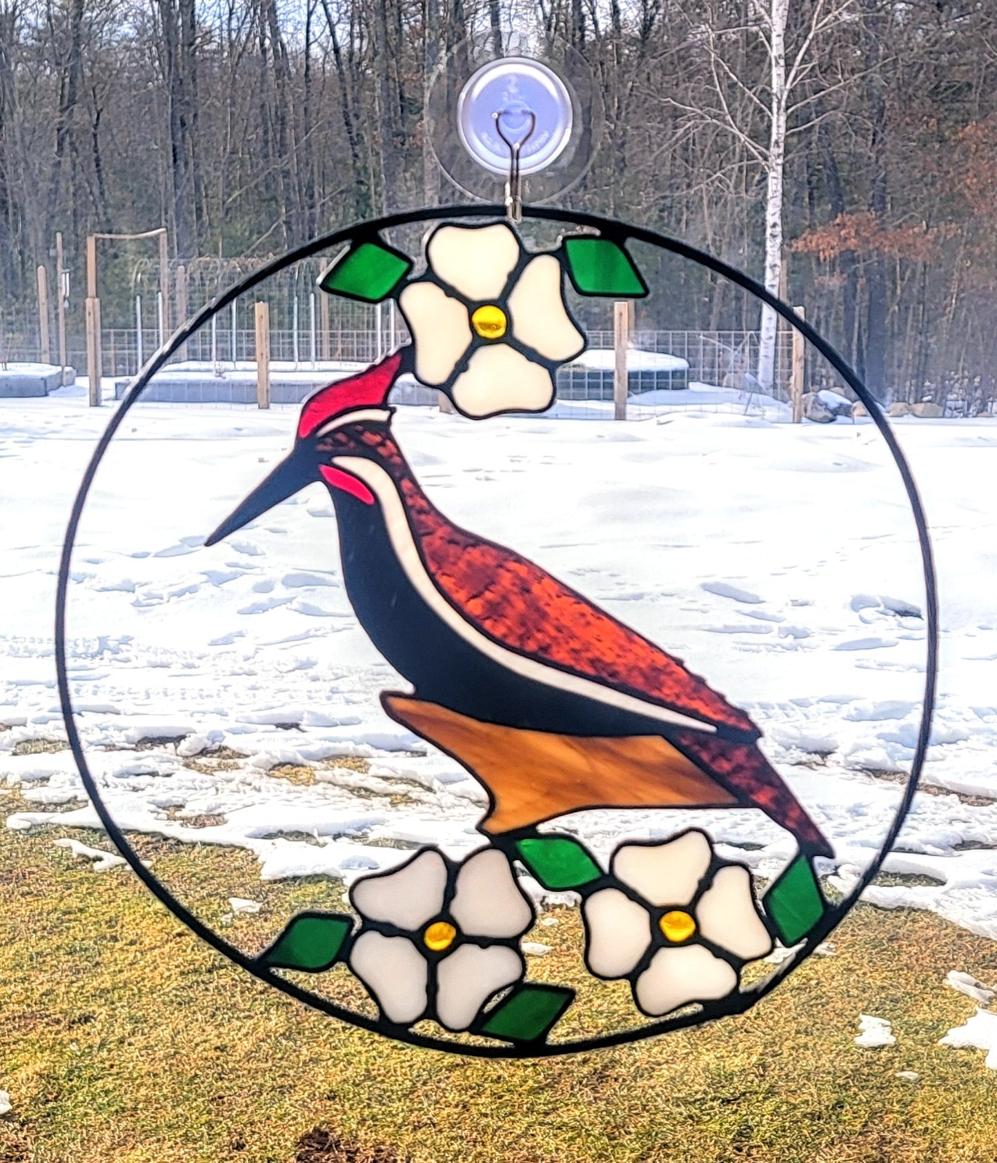 Stained-Glass Suncatcher- Woodpecker