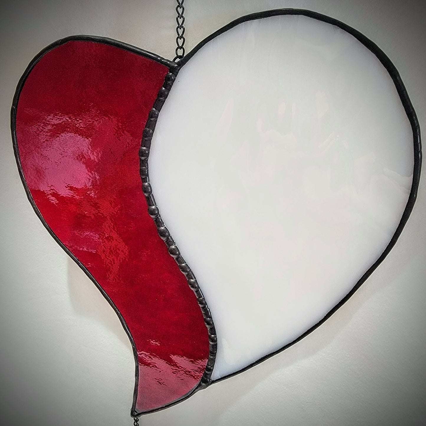 Stained-Glass Suncatcher-Ying Yang Heart