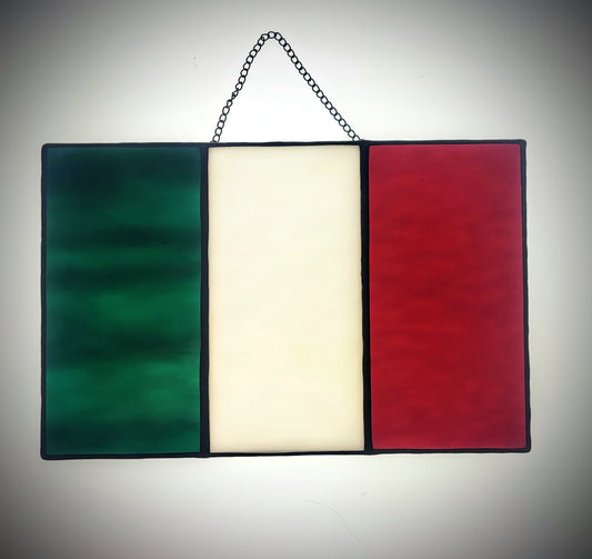 Stained-Glass Panel / Suncatcher- Italian Flag