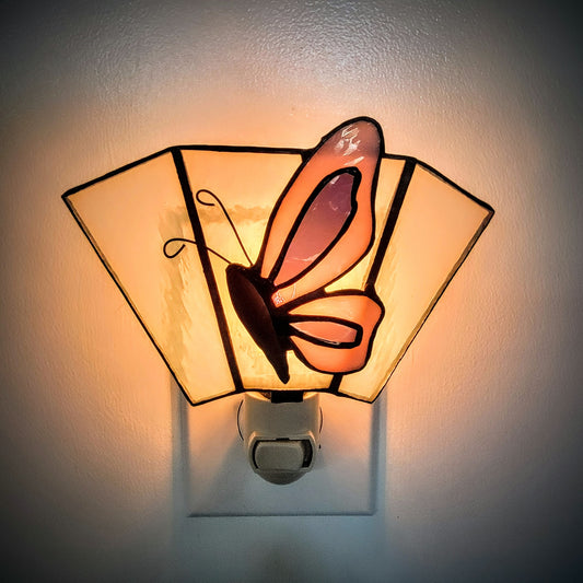 Night-Light, Stained-Glass Butterfly