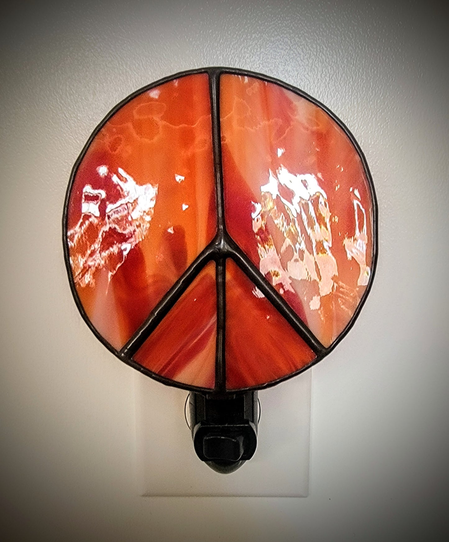 Night-Light, Stained-Glass Peace Symbol