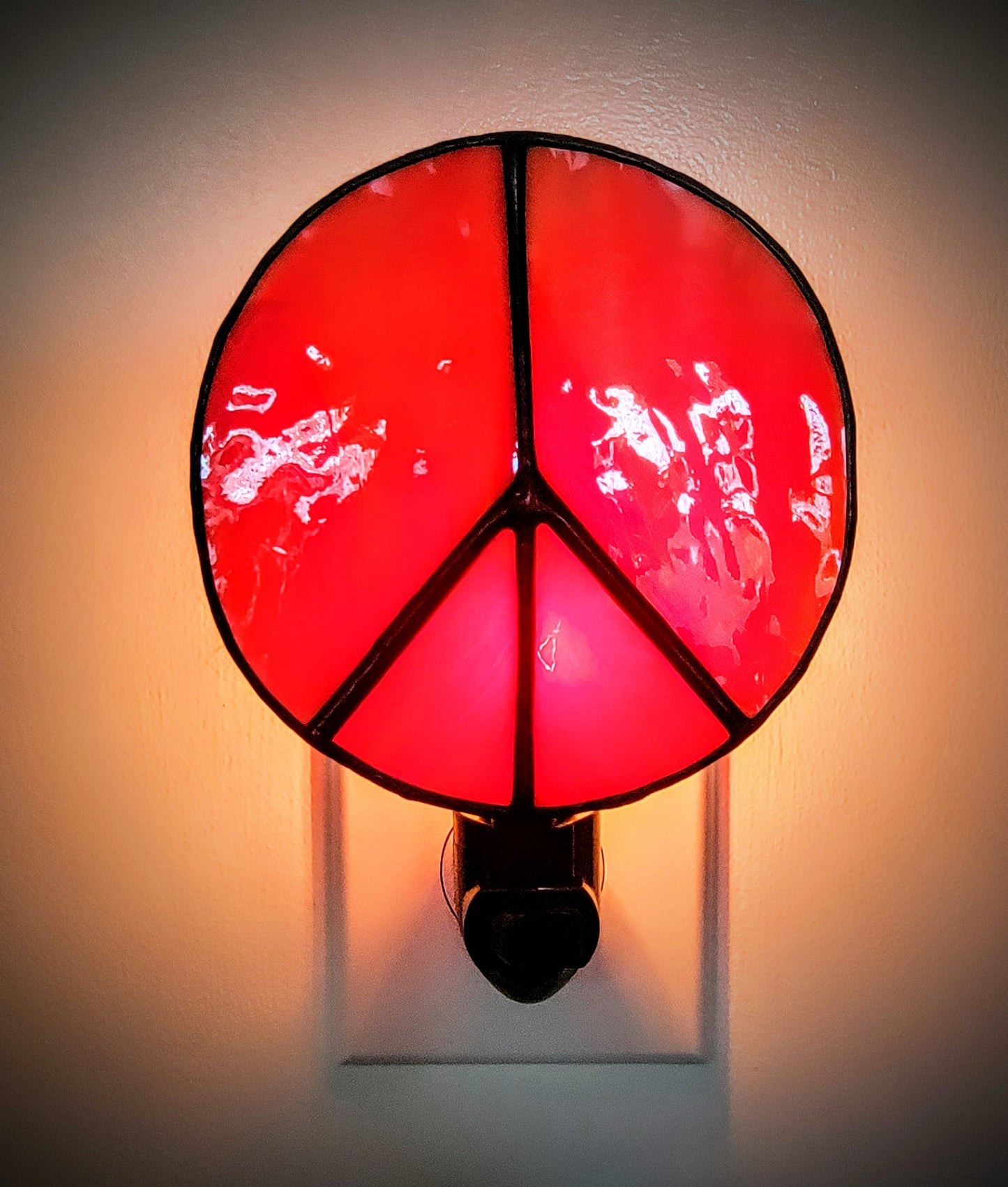 Night-Light, Stained-Glass Peace Symbol