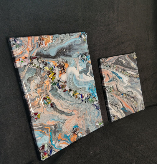 Acrylic Painting with Glossy Resin Finish