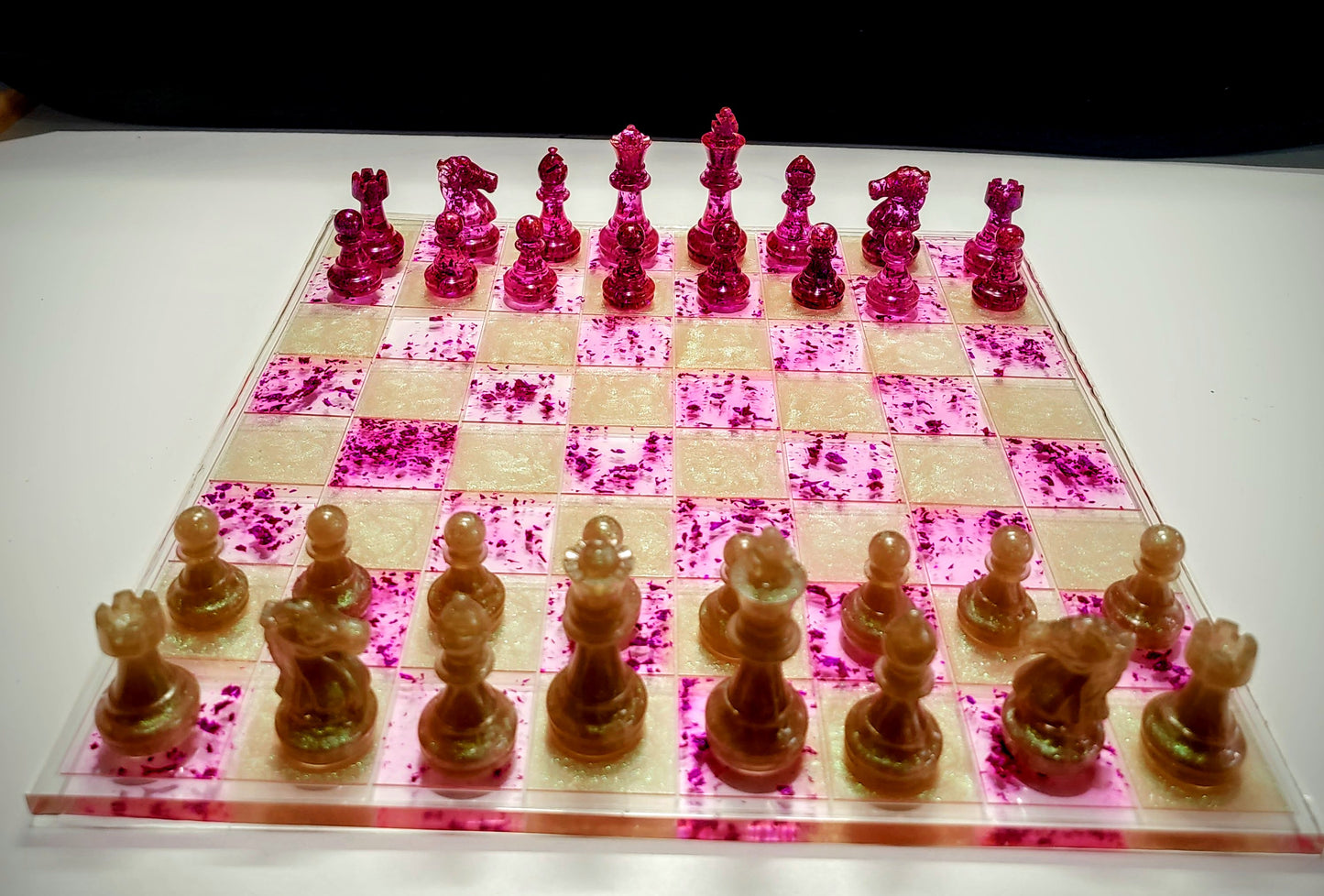 Resin Chess Board with Resin Storage Box