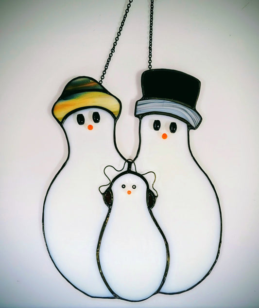 Stainedglass Snowman Family