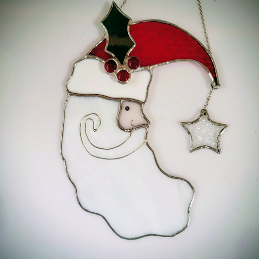 Stainedglass Santa head