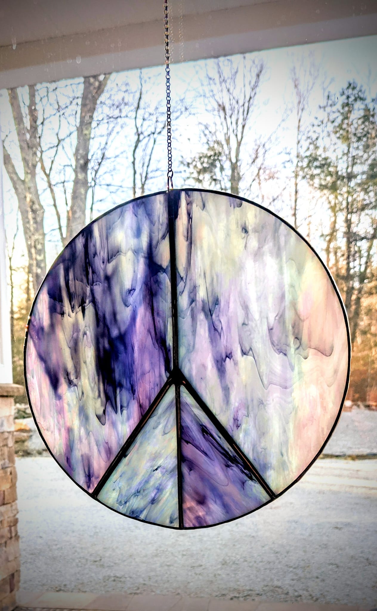 Stained-Glass Panel / Suncatcher-Peace Symbol