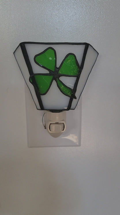 Night-Light, Stained-Glass Shamrock