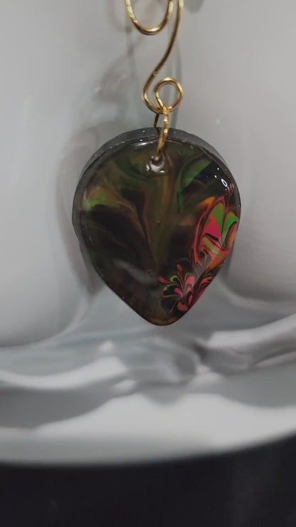 Resin Jewelry Set- Necklace with Resin Pendant and Bracelet
