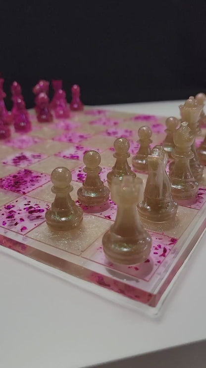 Resin Chess Board with Resin Storage Box
