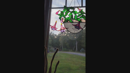Fuscia Plant Stained-Glass Suncatcher