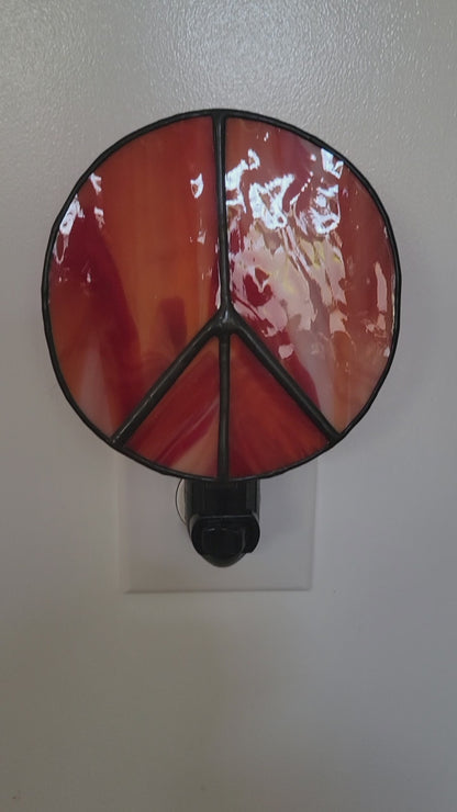 Night-Light, Stained-Glass Peace Symbol