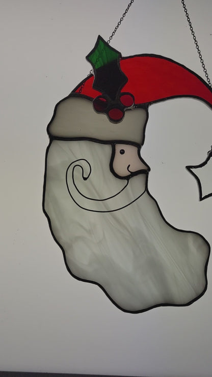Stainedglass Santa head